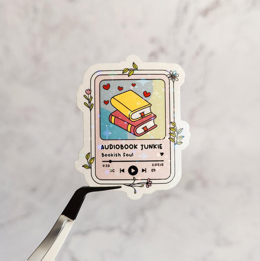 Audiobook Junkie Holographic Sticker