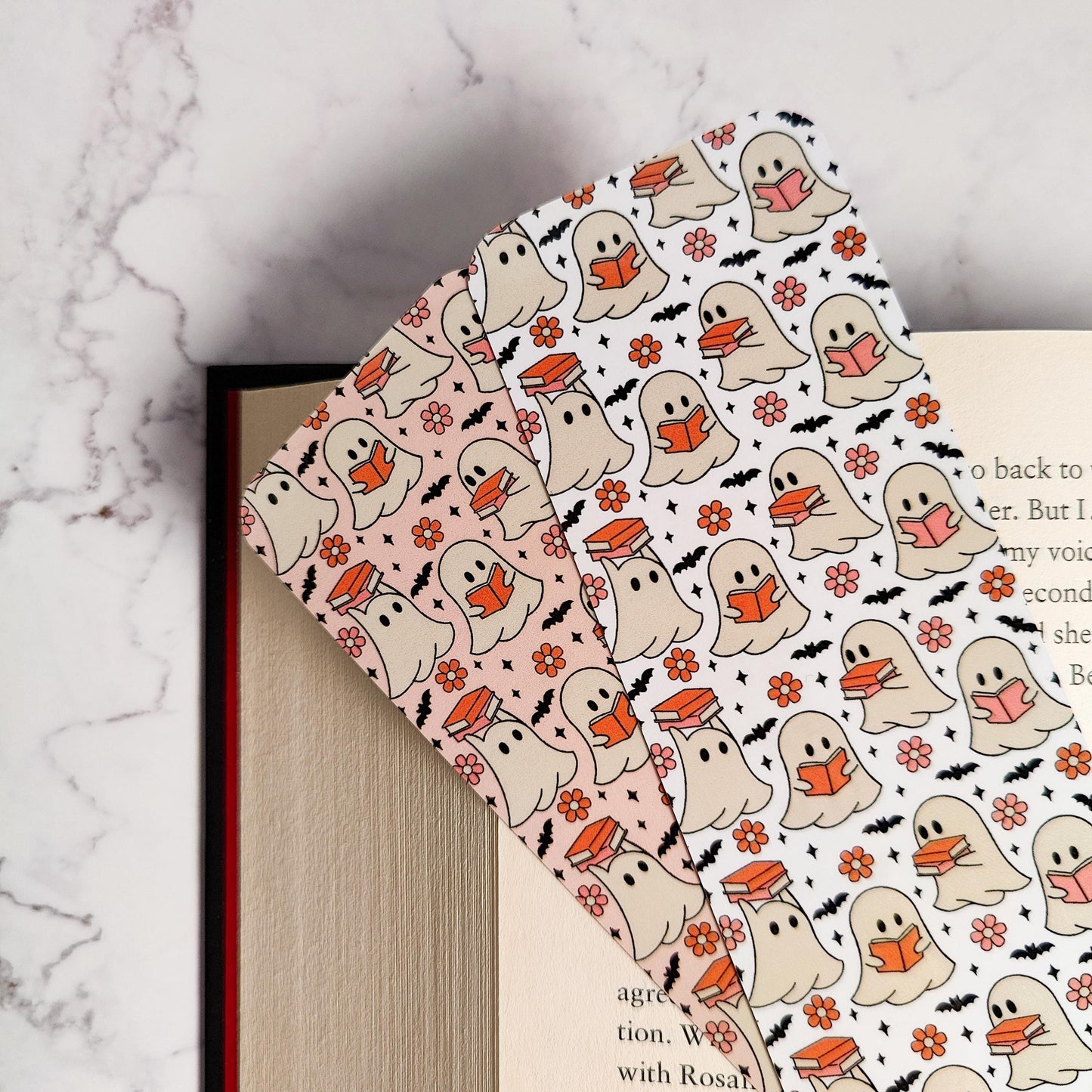 Floral Bookish Ghosts Bookmark