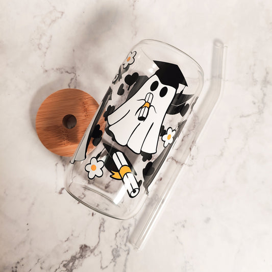 Spooky Ghostie Grad Glass Coffee Cup