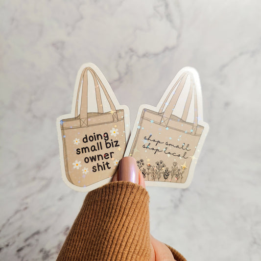 Small Biz Tote Holographic Sticker