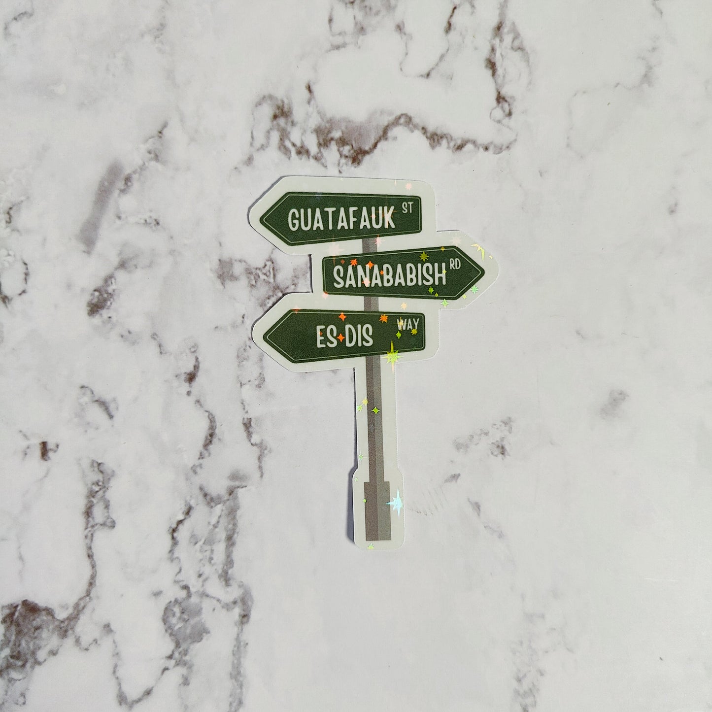 Funny Spanish Street Signs Holographic Sticker