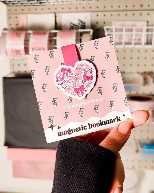Pink Coquette Heart Mini Magnetic Bookmark