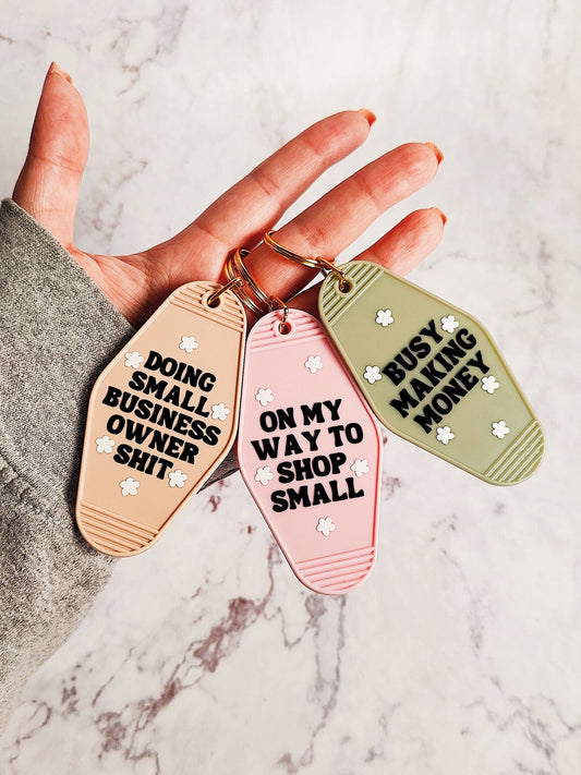 Small Business Owner Motel Keychains
