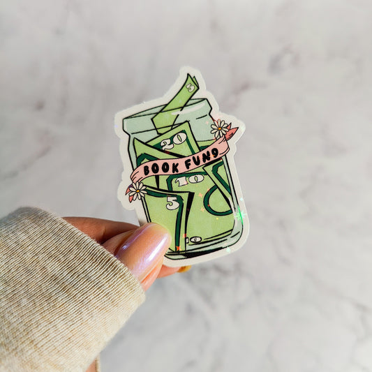 Book Fund Jar Holographic Sticker