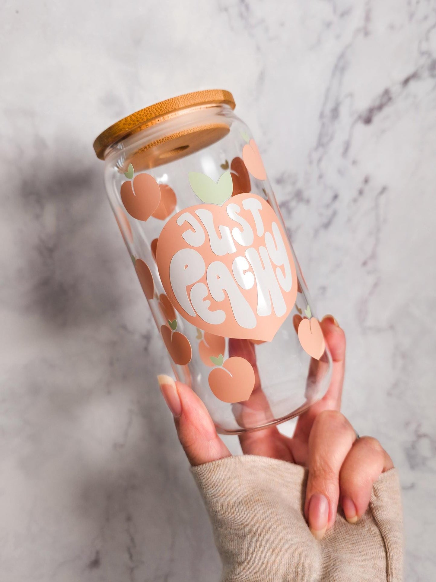 Just Peachy Glass Cup