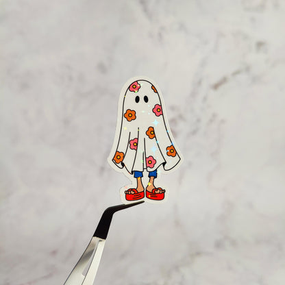 Spooky Lizzy Ghost Holographic Sticker