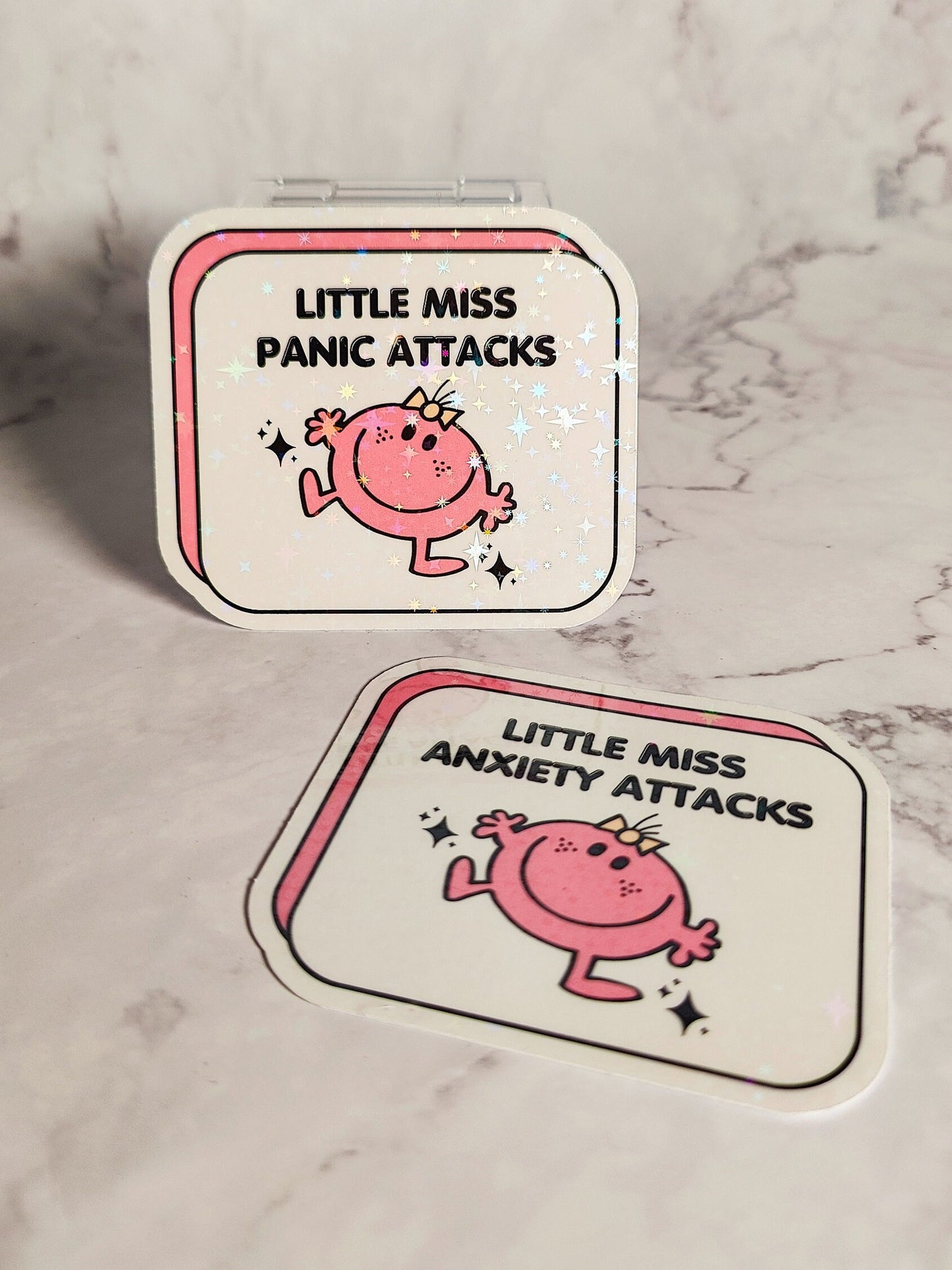 Little Miss Anxious Holographic Sticker