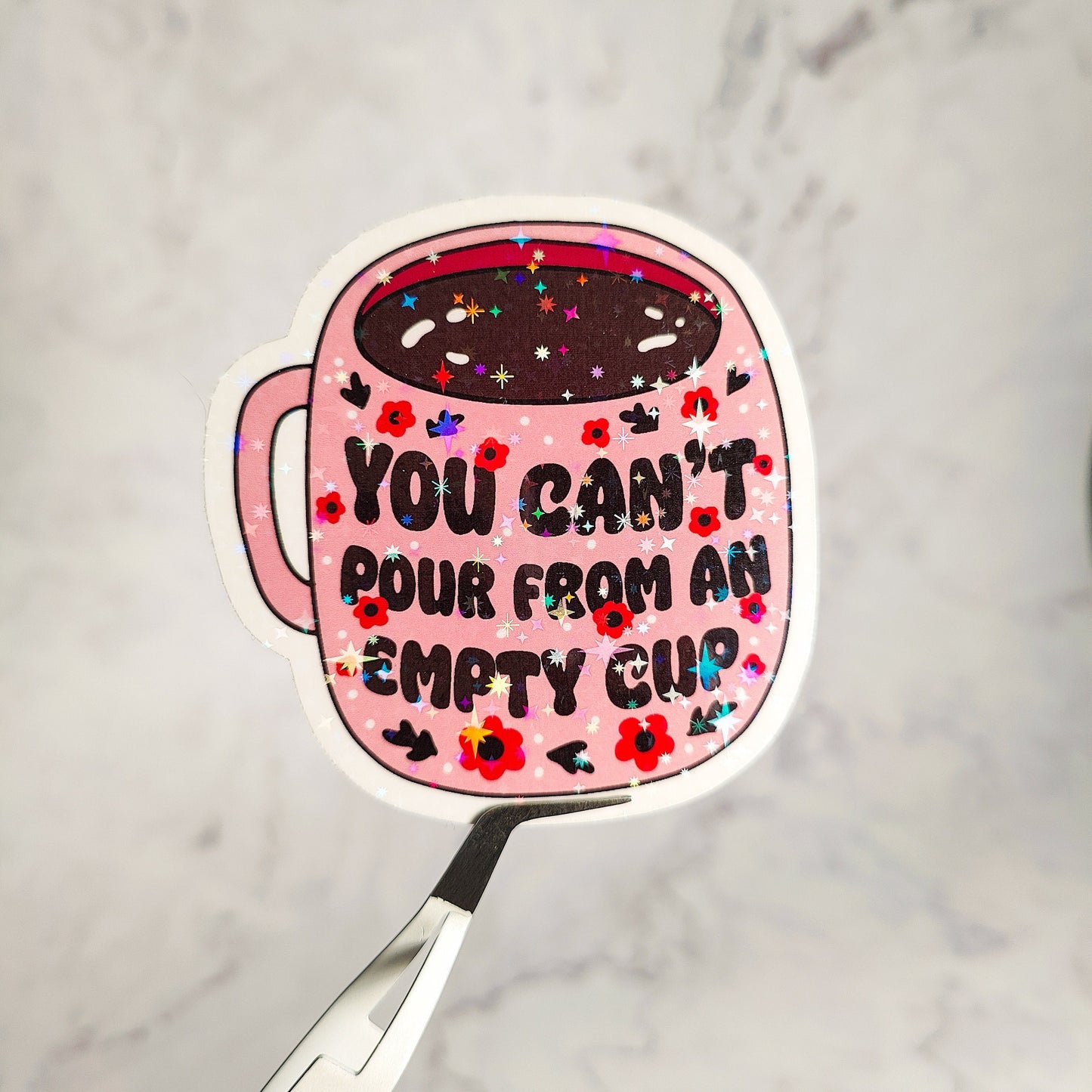 Empty Cup Holographic Sticker