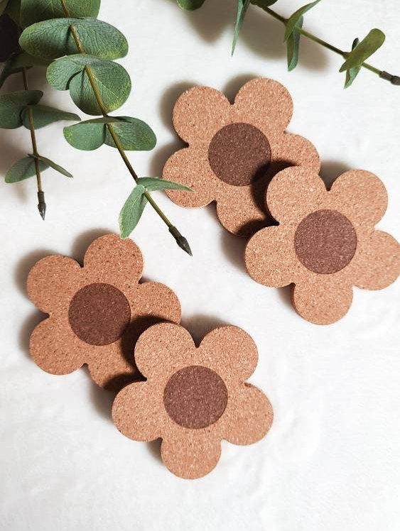Daisy Flower Cork Coaster