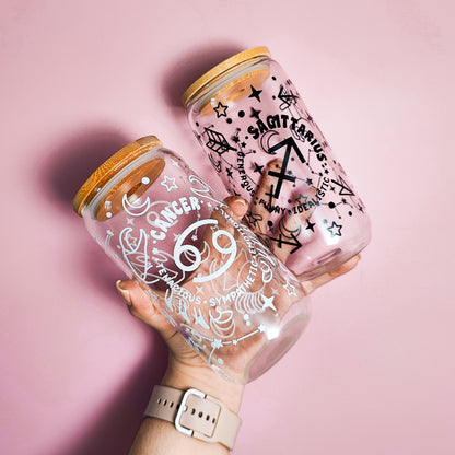 Zodiac Glow In The Dark Glass Cup