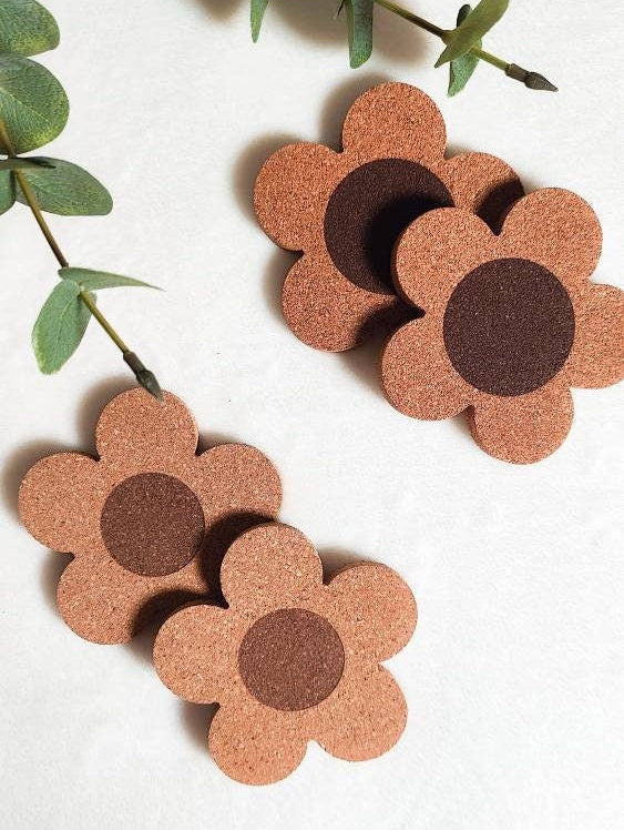 Daisy Flower Cork Coaster