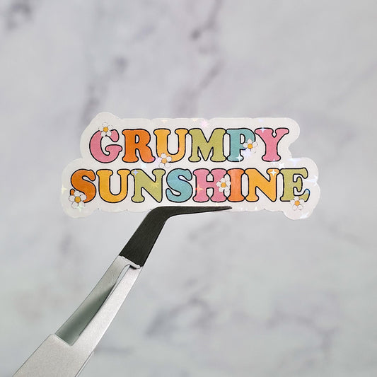 Grumpy Sunshine Holographic Sticker