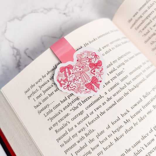 Pink Coquette Heart Mini Magnetic Bookmark