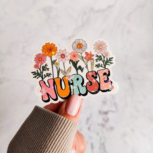Wildflower Nurse Holographic Sticker