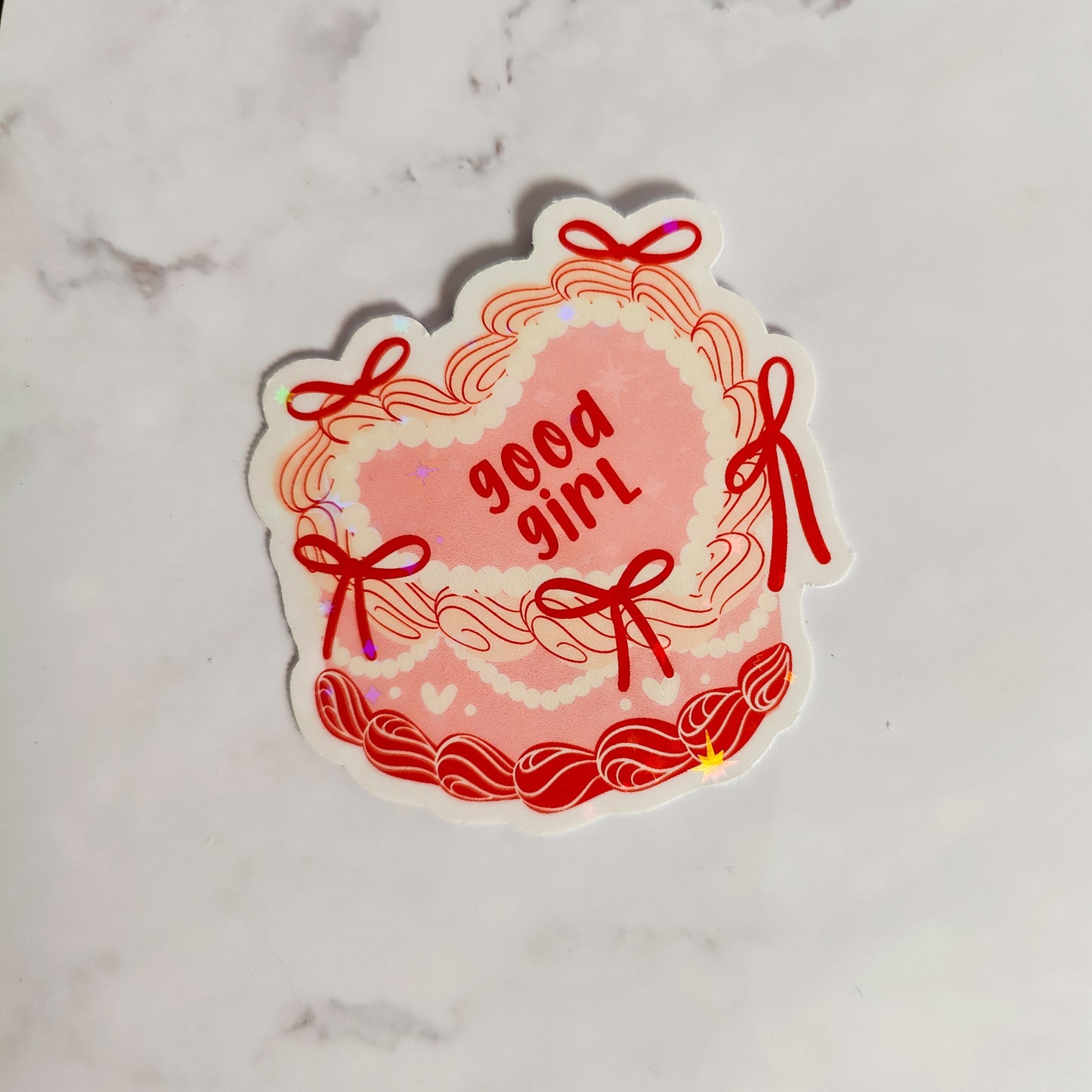 Good Girl Cake Holographic Sticker