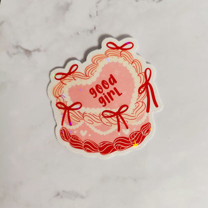 Good Girl Cake Holographic Sticker