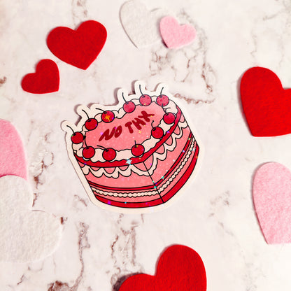 No Thanks Cherry Cake Holographic Sticker