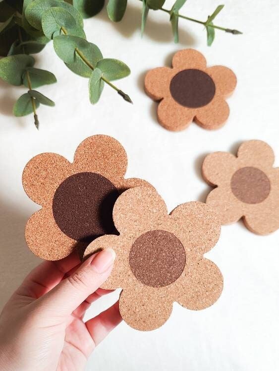 Daisy Flower Cork Coaster