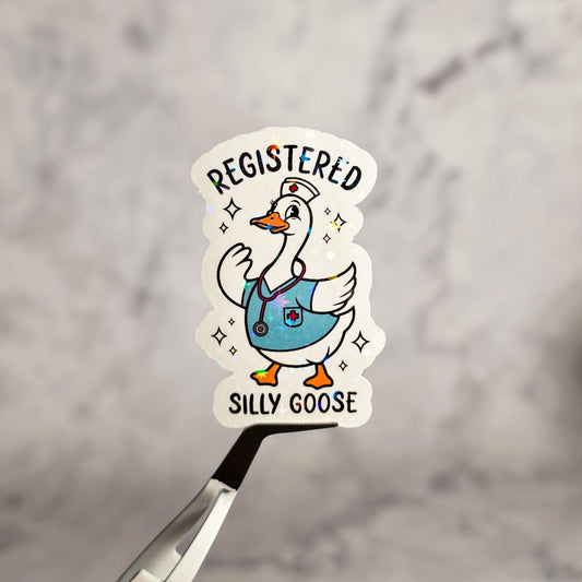 Registered Silly Goose Holographic Sticker