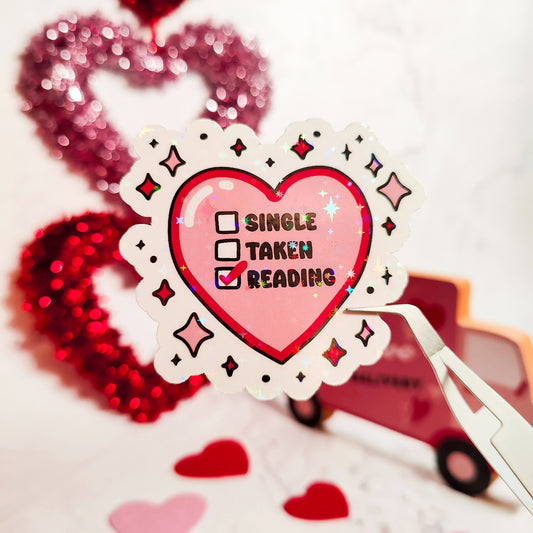 Single Taken Reading Holographic Sticker