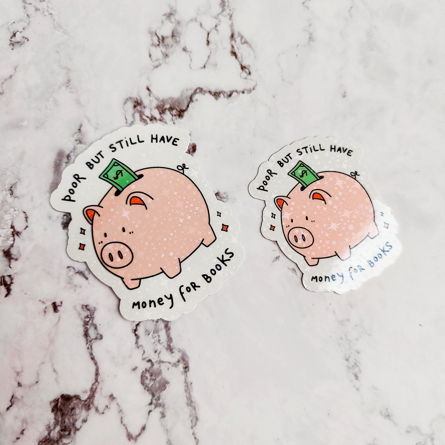 Piggy Bank Bookish Holographic Sticker