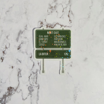 Funny Spanish Street Signs Holographic Sticker