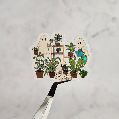 Ghostly Garden Holographic Sticker