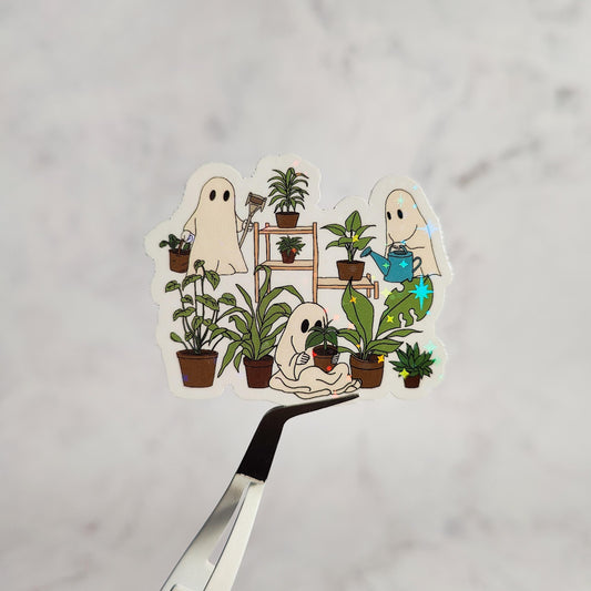 Ghostly Garden Holographic Sticker