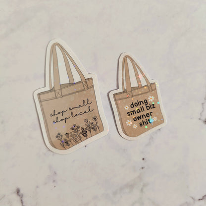 Small Biz Tote Holographic Sticker