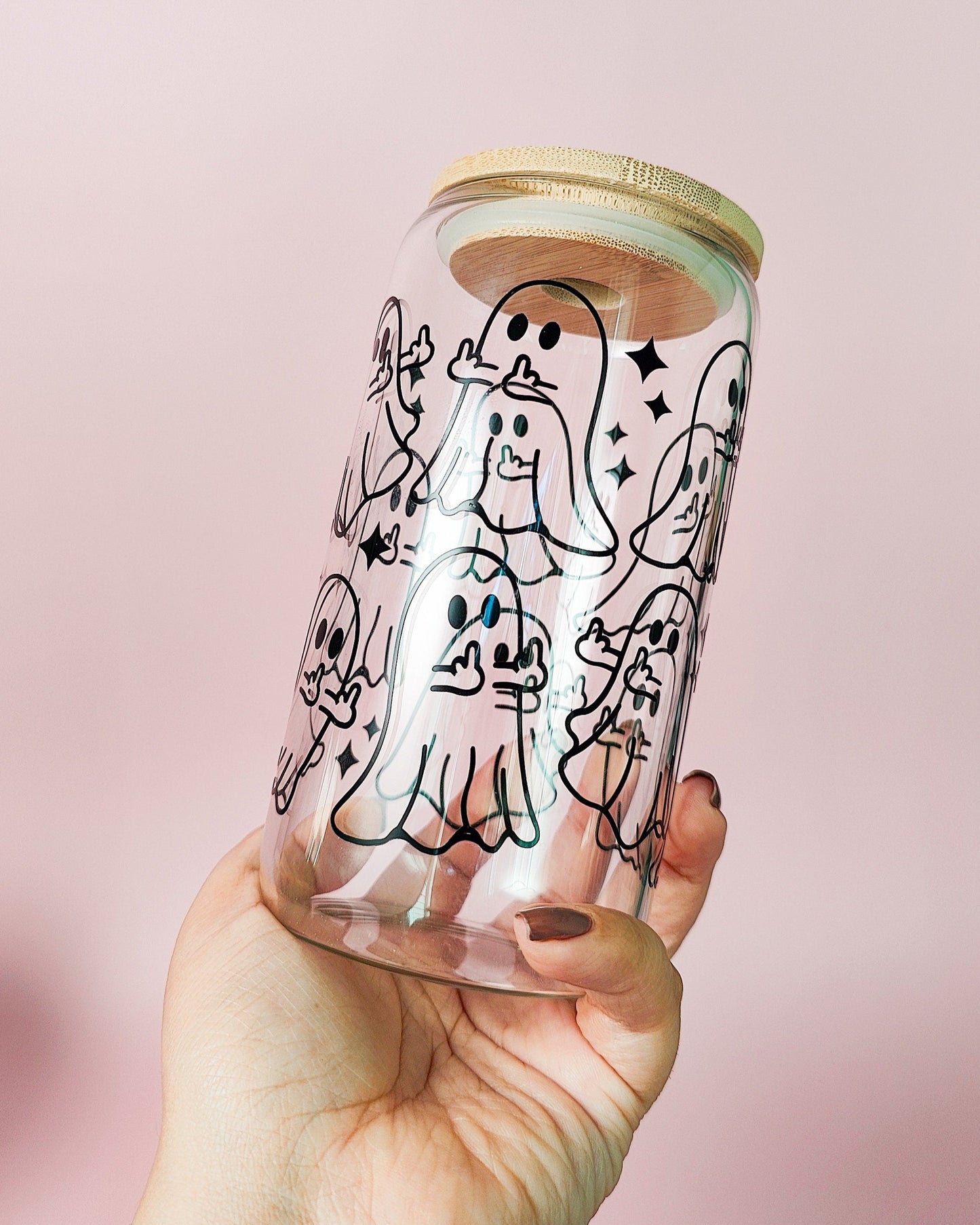 Funny Ghost Libbey Glass Can