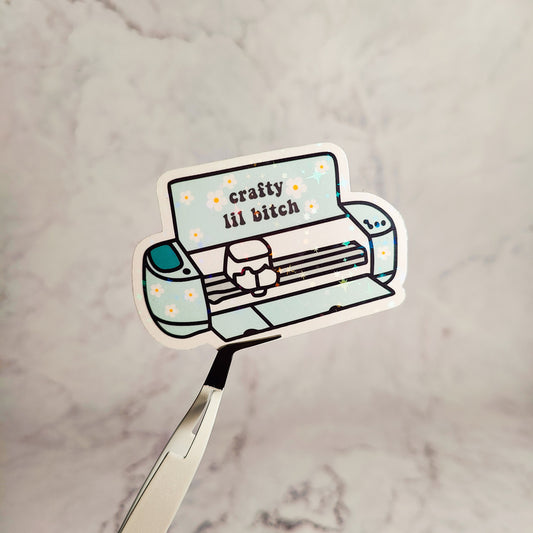 Crafty Lil Bitch Holographic Sticker