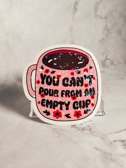 Empty Cup Holographic Sticker