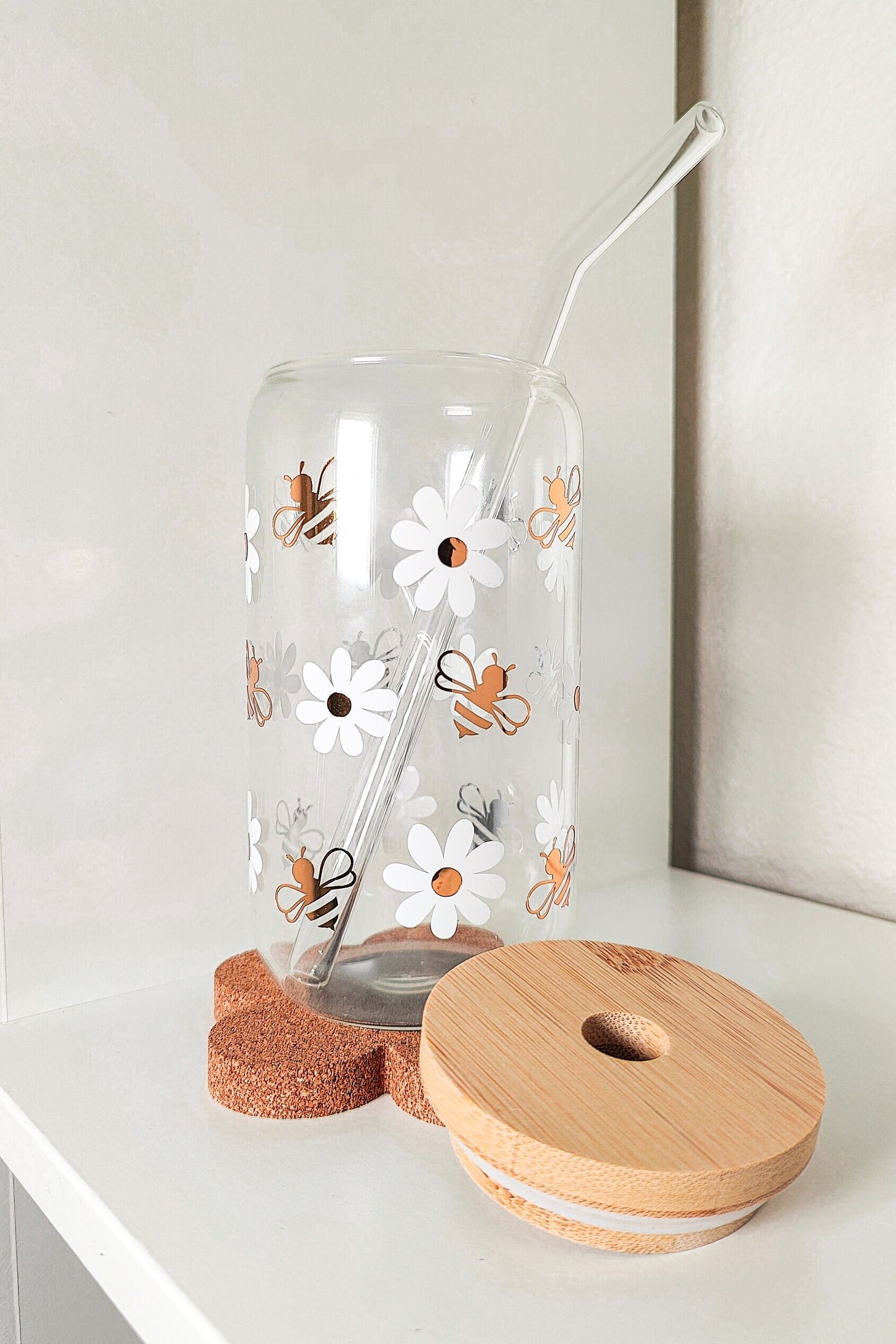 Bumble Bee Glass Cup