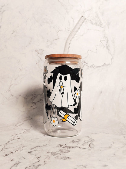 Spooky Ghostie Grad Glass Coffee Cup