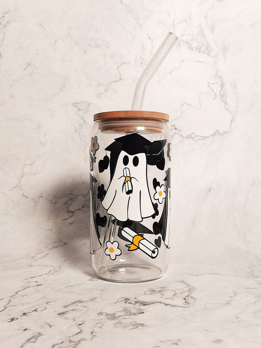 Spooky Ghostie Grad Glass Coffee Cup