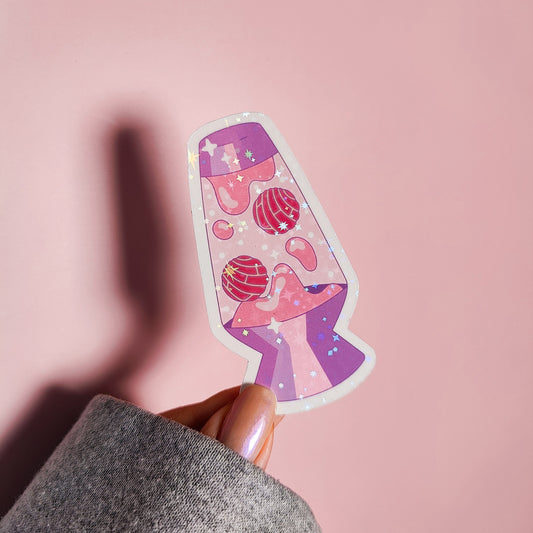 Retro Concha Lava Lamp Holographic Sticker