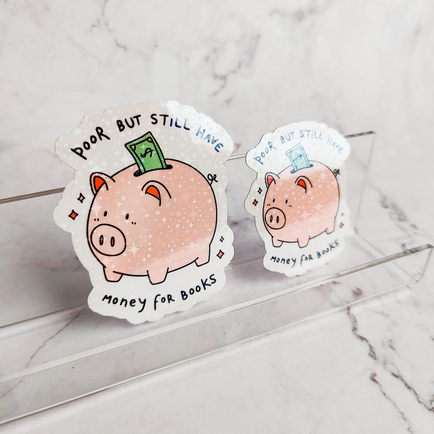 Piggy Bank Bookish Holographic Sticker