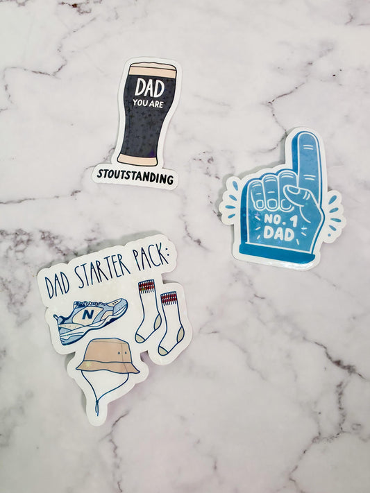 Dad Starter Pack Holographic Sticker