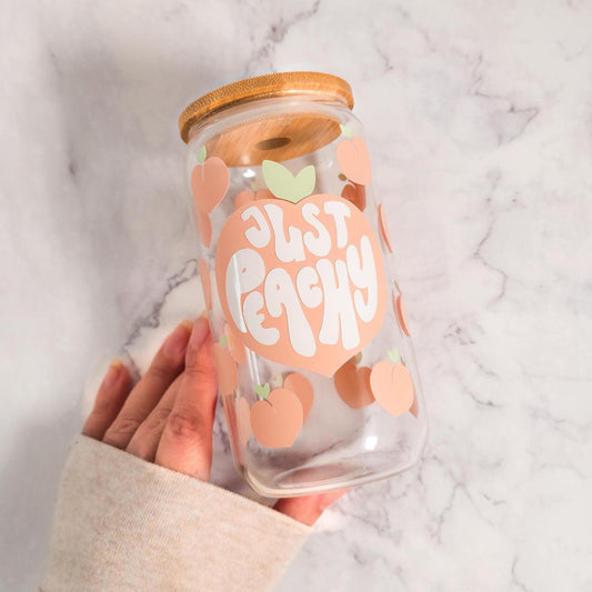 Just Peachy Glass Cup