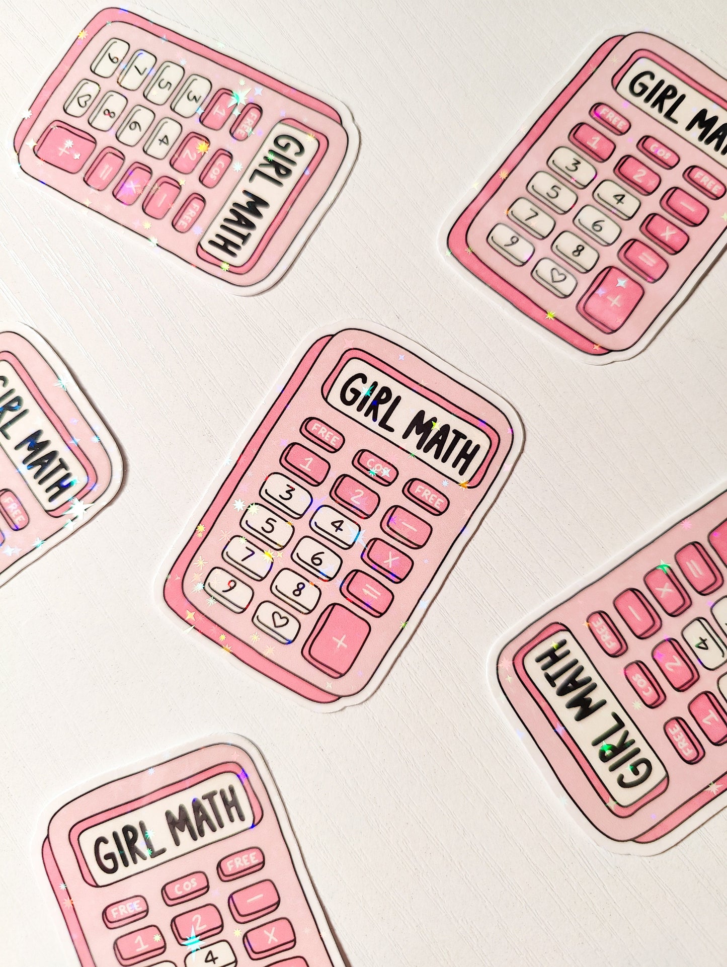 Girl Math Calculator Holographic Sticker