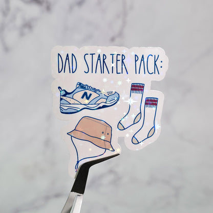 Dad Starter Pack Holographic Sticker