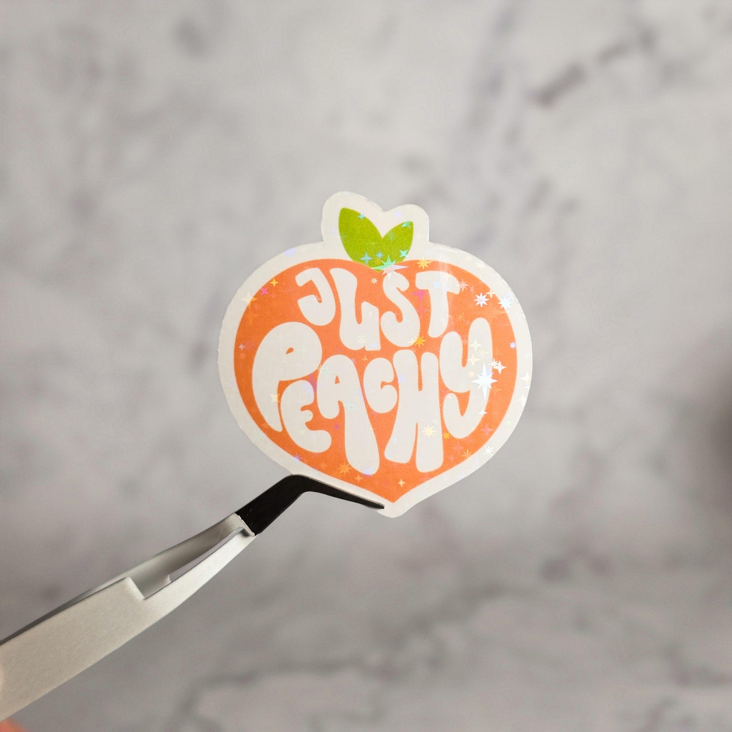 Just Peachy Holographic Sticker
