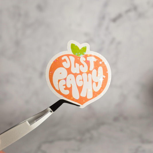 Just Peachy Holographic Sticker