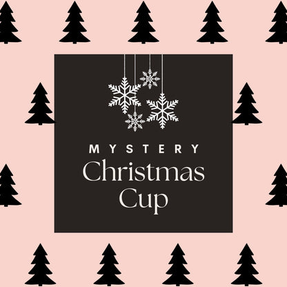 MYSTERY CHRISTMAS CUP, Iced Coffee Christmas Glass Cup with Bamboo Lid, Secret Santa Christmas Gift, 16oz and 20oz Holiday Libbey