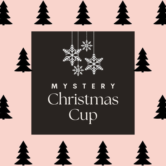 MYSTERY CHRISTMAS CUP, Iced Coffee Christmas Glass Cup with Bamboo Lid, Secret Santa Christmas Gift, 16oz and 20oz Holiday Libbey