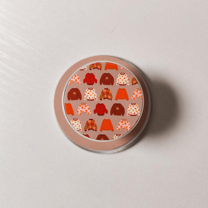 Spooky Fall Grip Sticker Pack, Tablet and Kindle Decor, Cell Phone Case Patches, Phone Grip Decal Accessories, Cute Ghosts and Pumpkin Spice