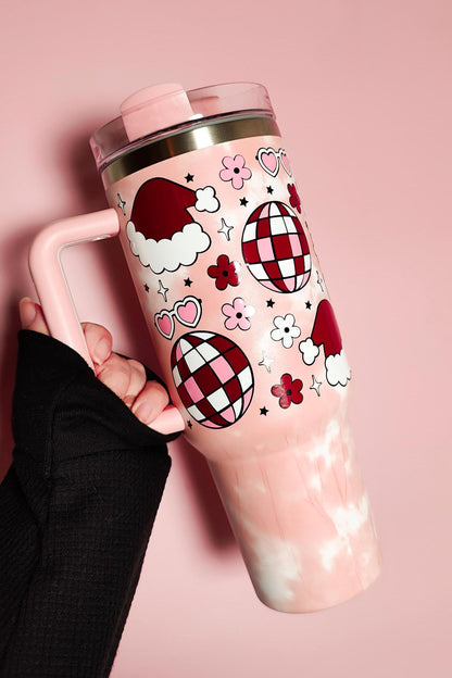 Groovy Christmas 40oz Insulated Tumbler, Cute Retro Cup, Christmas Present, Reusable Thermos with Straw, Stocking Stuffer, Holiday Gift