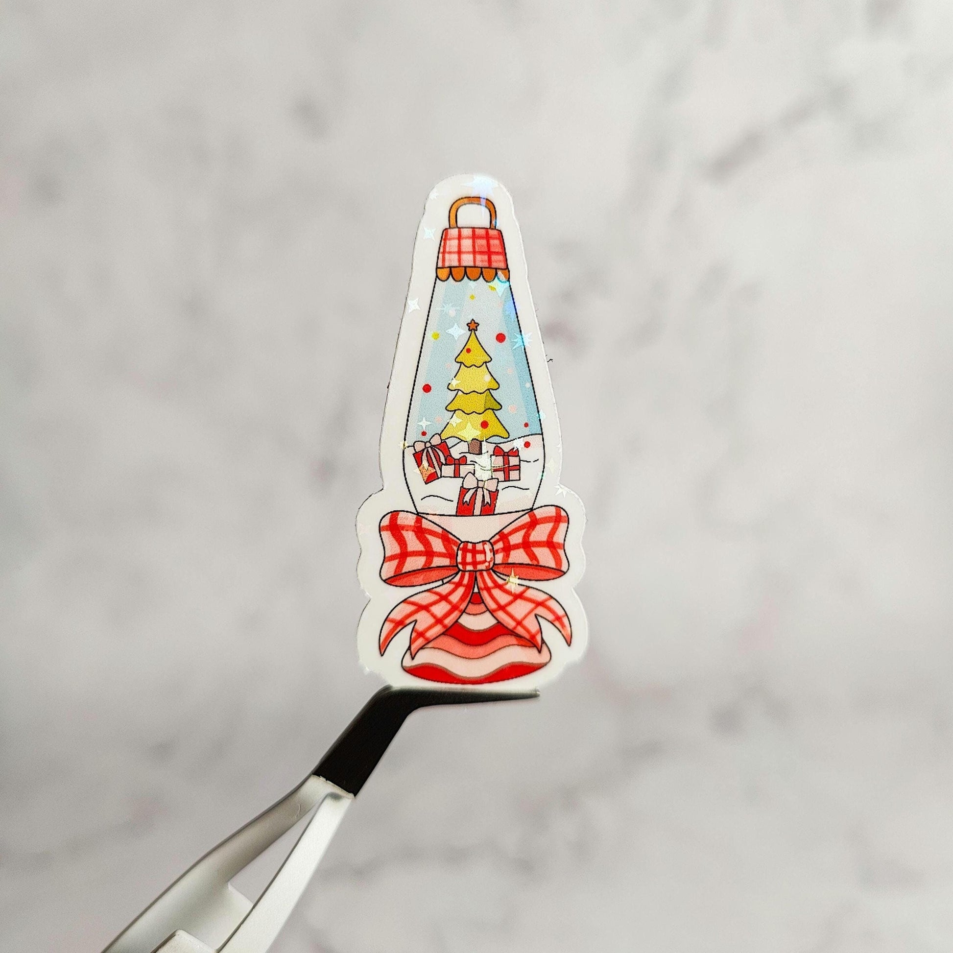 Christmas Lava Lamp Holographic Sticker, Retro Groovy Christmas, Water Resistant Sticker, Cute Holiday Cheer Sticker, Vintage Coquette