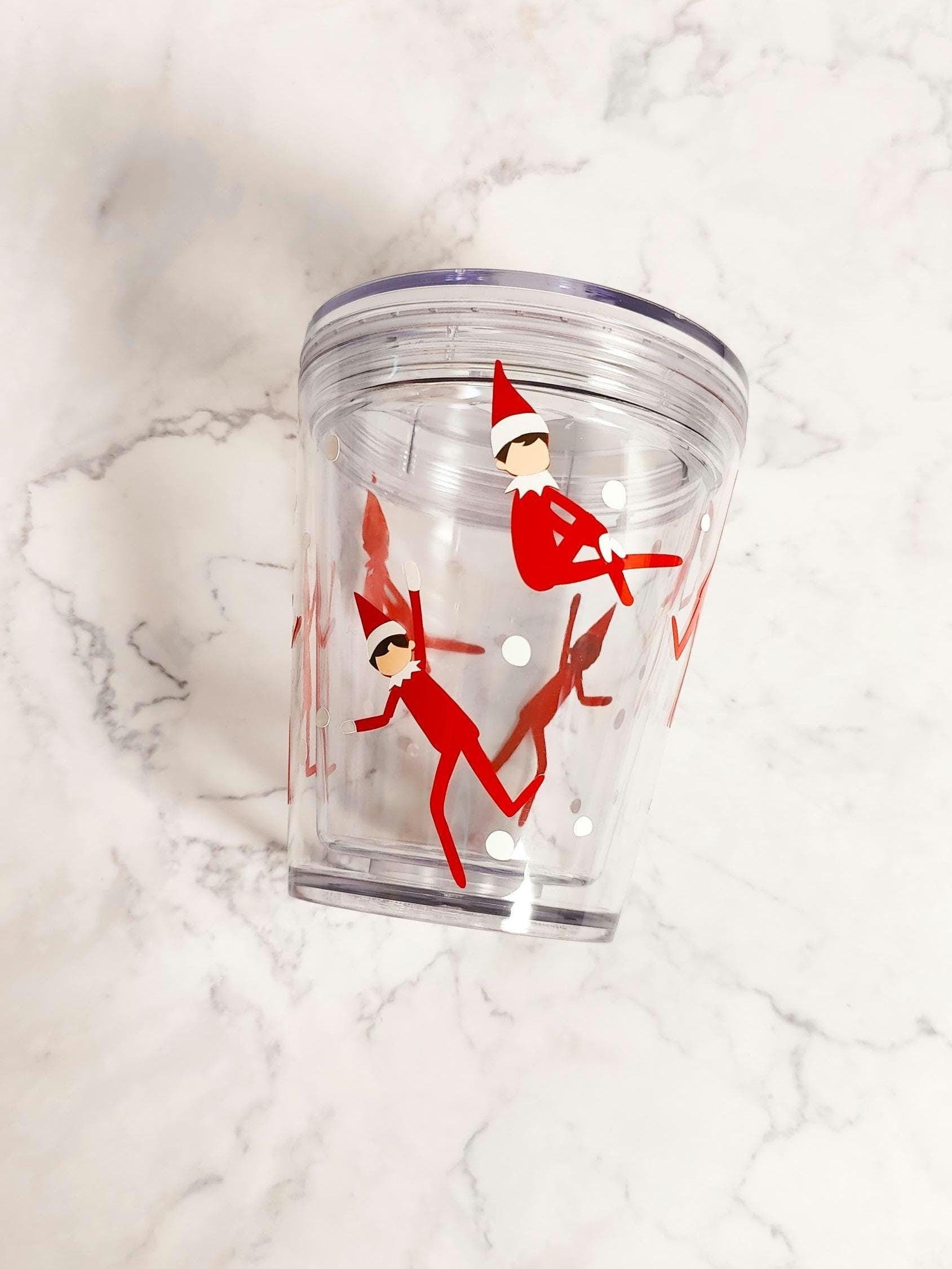 Cute Elf 10oz Acrylic Tumbler, Christmas Kids Cup, Christmas Gift, Kids Themed, Advent Calendar Gift, Holiday Stocking Stuffer