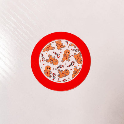 Christmas Winter Grip Sticker Pack, Tablet and Kindle Decor, Cell Phone Case Patches, Phone Grip Decal Accessories, Gingerbread and Snowmen